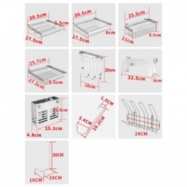 2 Layers Silver Stainless Steel Kitchen Shelf 3 Sizes