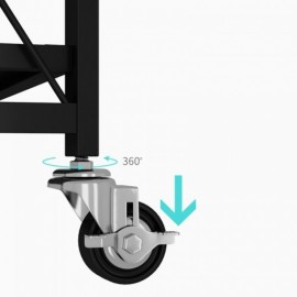 Foldable Black Kitchen Shelf In Stainless Steel Without Installation H86Cm