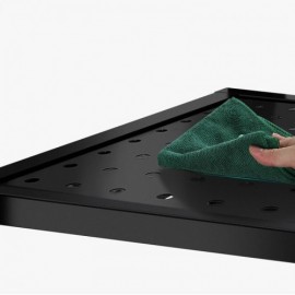 Foldable Black Kitchen Shelf In Stainless Steel Without Installation H86Cm