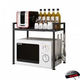 Black Stainless Steel Retractable Kitchen Shelf Storage Rack