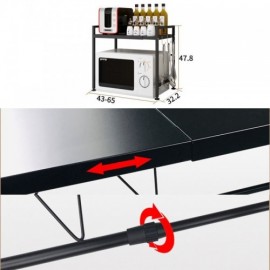 Black Stainless Steel Retractable Kitchen Shelf Storage Rack