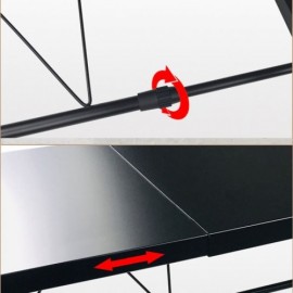 Microwave Storage Rack Black Retractable Kitchen Shelf