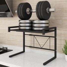 Microwave Storage Rack Black Retractable Kitchen Shelf