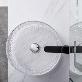Round Transparent Glass Countertop Basin For Bathroom