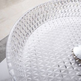 Round Transparent Glass Countertop Basin For Bathroom