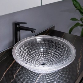 Countertop Washbasin In Transparent Glass Without/With Faucet