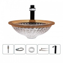 Round Glass Countertop Sink For Hotel Bathroom