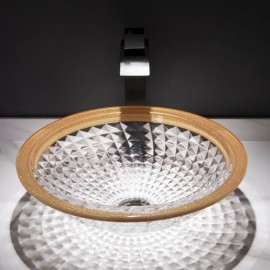 Round Glass Countertop Sink For Hotel Bathroom