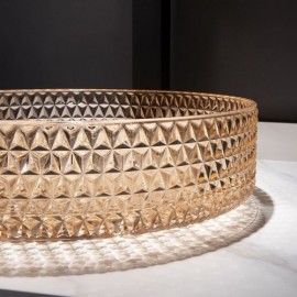 D40Cm Round Glass Sink For Bathroom Faucet Optional