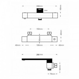 Black Copper Thermostatic Bathtub Faucet For Bathroom