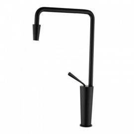 Copper Kitchen Mixer With Single Handle Black/Brushed Gold