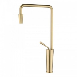 Copper Kitchen Mixer With Single Handle Black/Brushed Gold
