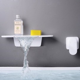 Black/White Waterfall Wall-Mounted Basin Mixer For Bathroom