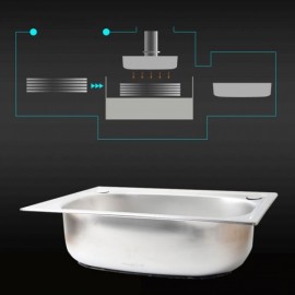 Black Stainless Steel Wall-Mounted Single Sink With Aluminum Support For Kitchen Optional Faucet