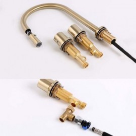 Modern Two Handle Basin Faucet Chrome/Black/Brushed Gold