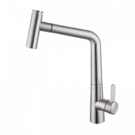 Modern Copper Kitchen Faucet With Pull-Out Spout Black/Brushed Nickel