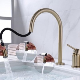 Copper Basin Mixer Single Handle Chrome/Black/Brushed Gold