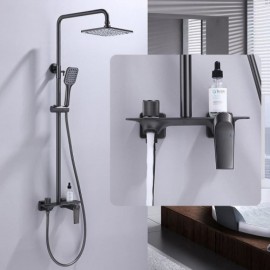 Modern Wall-Mounted Shower Faucet 3 Functions For Bathroom Black/Grey/Brushed Gold