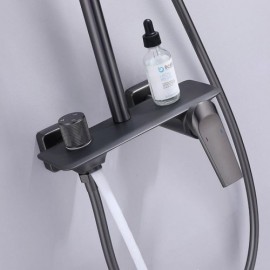 Modern Wall-Mounted Shower Faucet 3 Functions For Bathroom Black/Grey/Brushed Gold