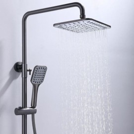 Modern Wall-Mounted Shower Faucet 3 Functions For Bathroom Black/Grey/Brushed Gold