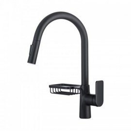 Kitchen Mixer With Removable Nozzle With A Small Shelf Black/Brushed Gold