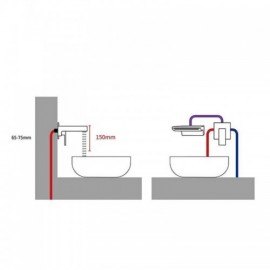 Wall-Mounted Copper Cold And Hot Water Basin Faucet Black/Brushed Gold