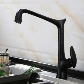 Copper Kitchen Mixer Faucet Cold Hot Water Rotating Spout With 4 Models