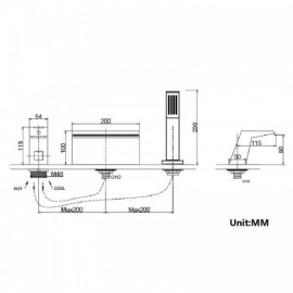 Classic Black Copper Bathtub Faucet With Hand Shower For Bathroom