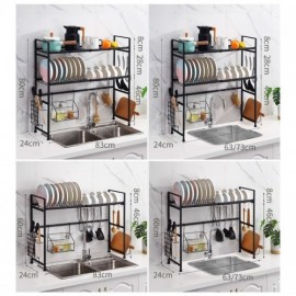 Black Multi-Function 3-Layer Stainless Steel Kitchen Shelf