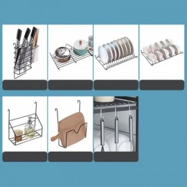 Black Multi-Function 3-Layer Stainless Steel Kitchen Shelf