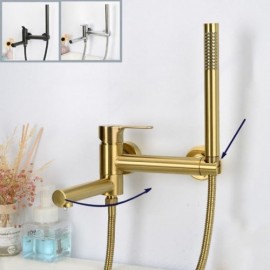 Wall-Mounted Copper Bathtub Faucet 3 Models In Modern Style
