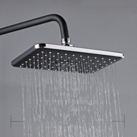 Black Chrome Three Function Shower System With Shelf For Bathroom