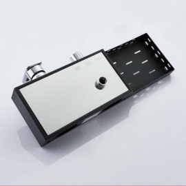 Black Chrome Three Function Shower System With Shelf For Bathroom