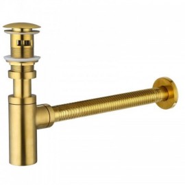 All Copper Gold Anti-Odor Sewer Pipe With Rebound Drainage Accessory For Sink Basin