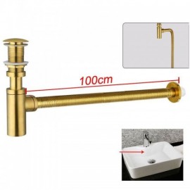 All Copper Gold Anti-Odor Sewer Pipe With Rebound Drainage Accessory For Sink Basin