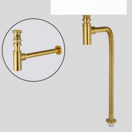 All Copper Gold Anti-Odor Sewer Pipe With Rebound Drainage Accessory For Sink Basin