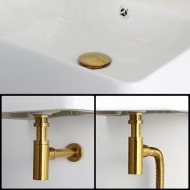 All Copper Gold Anti-Odor Sewer Pipe With Rebound Drainage Accessory For Sink Basin