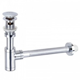 Chrome Plated Copper Anti-Odor Wall Drain Pipe With Drainage For Sink Basin