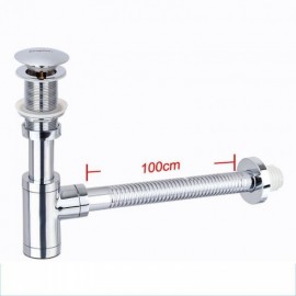 Chrome Plated Copper Anti-Odor Wall Drain Pipe With Drainage For Sink Basin