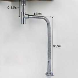 Chrome Plated Copper Anti-Odor Wall Drain Pipe With Drainage For Sink Basin