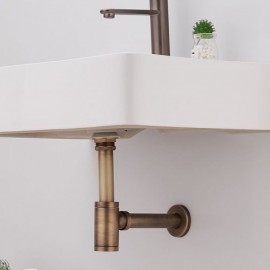 Retro Style Wall Mounted Anti-Odor Drain Pipe With Water Pipe For Sink