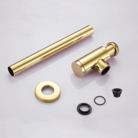 Copper Gold Anti-Odor Drainage Pipe Wall Mounted With Water Pipe For Sink Basin