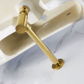 Copper Gold Anti-Odor Drainage Pipe Wall Mounted With Water Pipe For Sink Basin