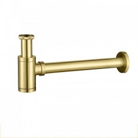 Copper Gold Anti-Odor Drainage Pipe Wall Mounted With Water Pipe For Sink Basin