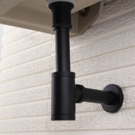 Black Copper Wall Mounted Drainage Pipe With Water Pipe Pond Drainage Kit