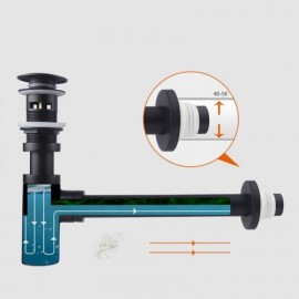 All Black Copper Anti-Odor Wall Drain Pipe With Drainage For Sink Basin