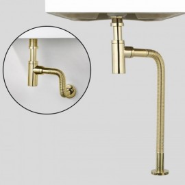 Anti-Odor Wall-Mounted Gold Copper Drainage Pipe With Pond Drainage