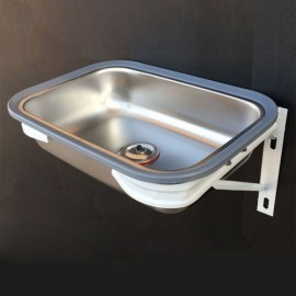 Stainless Steel Sink With Pipe Drainage Support For Kitchen Wall Mounting