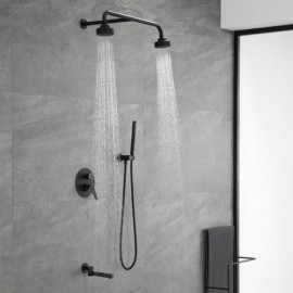 Classic Black 3-Function Concealed Shower System For Bathroom