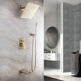 Modern Copper Bathroom Shower System Brushed Gold/Black/Brushed Nickel